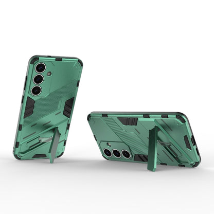 For Samsung Galaxy S25+ 5G Punk Armor 2 in 1 PC + TPU Shockproof Phone Case with Invisible Holder(Green) by buy2fix