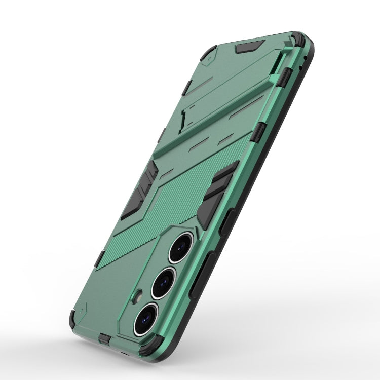 For Samsung Galaxy S25+ 5G Punk Armor 2 in 1 PC + TPU Shockproof Phone Case with Invisible Holder(Green) by buy2fix