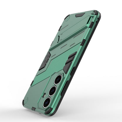 For Samsung Galaxy S25+ 5G Punk Armor 2 in 1 PC + TPU Shockproof Phone Case with Invisible Holder(Green) by buy2fix