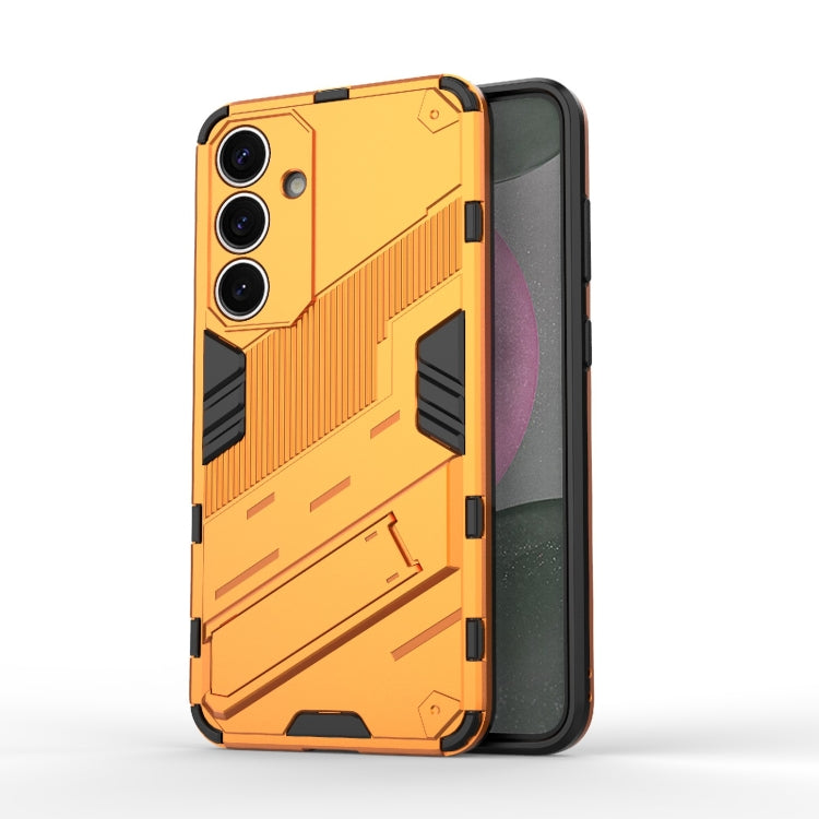 For Samsung Galaxy S25+ 5G Punk Armor 2 in 1 PC + TPU Shockproof Phone Case with Invisible Holder(Orange) by buy2fix