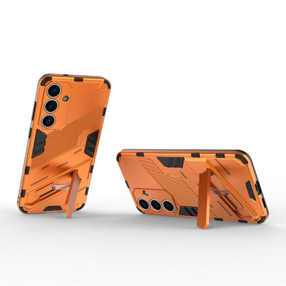 For Samsung Galaxy S25+ 5G Punk Armor 2 in 1 PC + TPU Shockproof Phone Case with Invisible Holder(Orange) by buy2fix