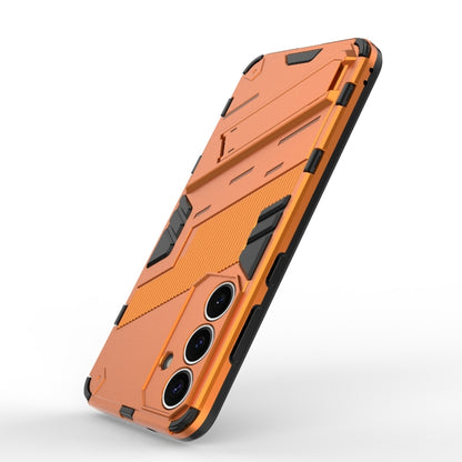 For Samsung Galaxy S25+ 5G Punk Armor 2 in 1 PC + TPU Shockproof Phone Case with Invisible Holder(Orange) by buy2fix