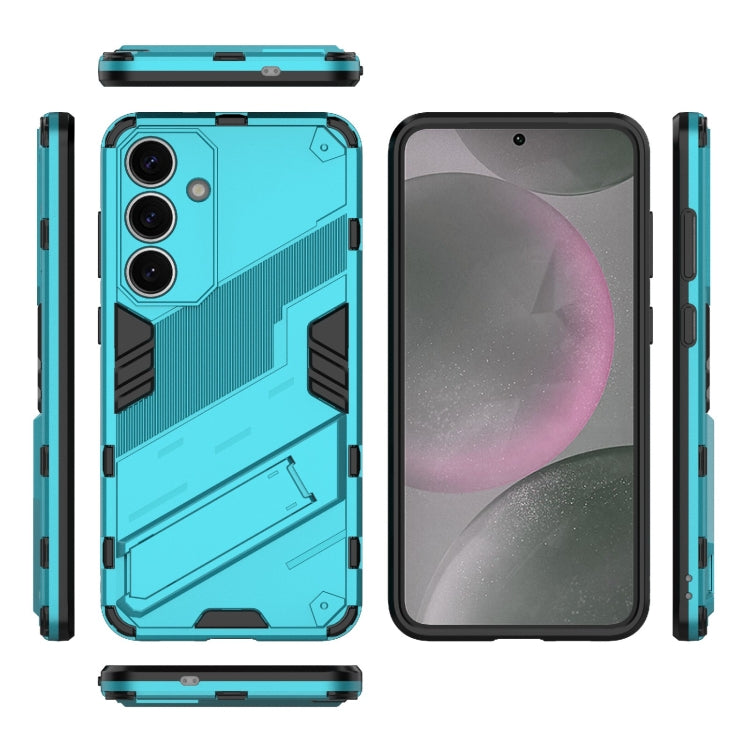 For Samsung Galaxy S25+ 5G Punk Armor 2 in 1 PC + TPU Shockproof Phone Case with Invisible Holder(Blue) by buy2fix