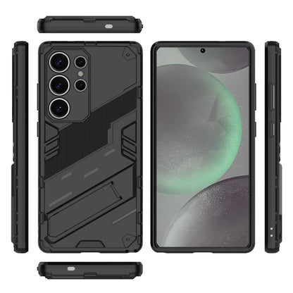 For Samsung Galaxy S25 Ultra 5G Punk Armor 2 in 1 PC + TPU Shockproof Phone Case with Invisible Holder(Black) by buy2fix
