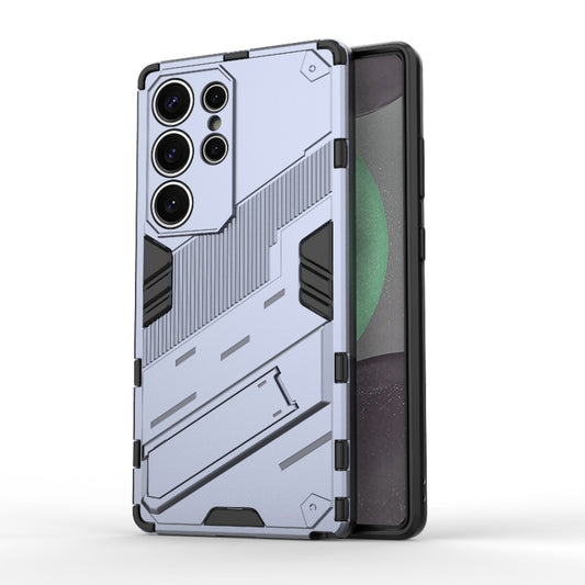 For Samsung Galaxy S25 Ultra 5G Punk Armor 2 in 1 PC + TPU Shockproof Phone Case with Invisible Holder(Grey) by buy2fix