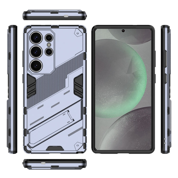 For Samsung Galaxy S25 Ultra 5G Punk Armor 2 in 1 PC + TPU Shockproof Phone Case with Invisible Holder(Grey) by buy2fix