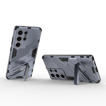 For Samsung Galaxy S25 Ultra 5G Punk Armor 2 in 1 PC + TPU Shockproof Phone Case with Invisible Holder(Grey) by buy2fix
