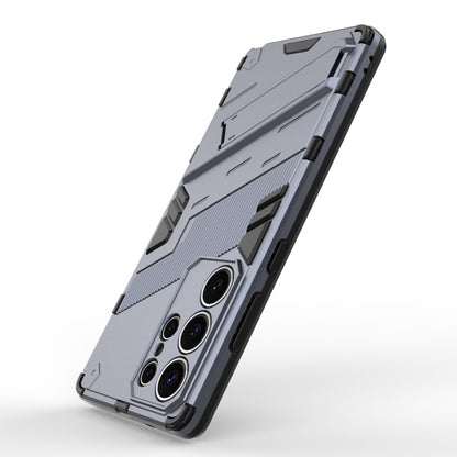 For Samsung Galaxy S25 Ultra 5G Punk Armor 2 in 1 PC + TPU Shockproof Phone Case with Invisible Holder(Grey) by buy2fix