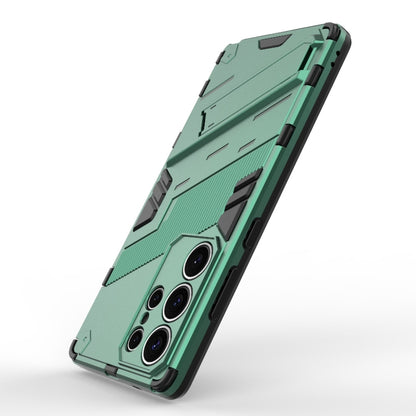 For Samsung Galaxy S25 Ultra 5G Punk Armor 2 in 1 PC + TPU Shockproof Phone Case with Invisible Holder(Green) by buy2fix