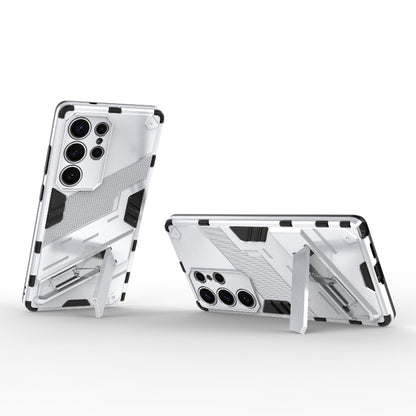 For Samsung Galaxy S25 Ultra 5G Punk Armor 2 in 1 PC + TPU Shockproof Phone Case with Invisible Holder(White) by buy2fix