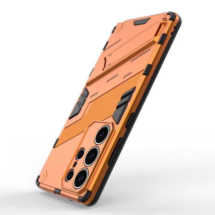 For Samsung Galaxy S25 Ultra 5G Punk Armor 2 in 1 PC + TPU Shockproof Phone Case with Invisible Holder(Orange) by buy2fix