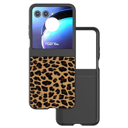 For Motorola Razr 50 Black Edge Leopard Phone Case(Leopard Print) by buy2fix