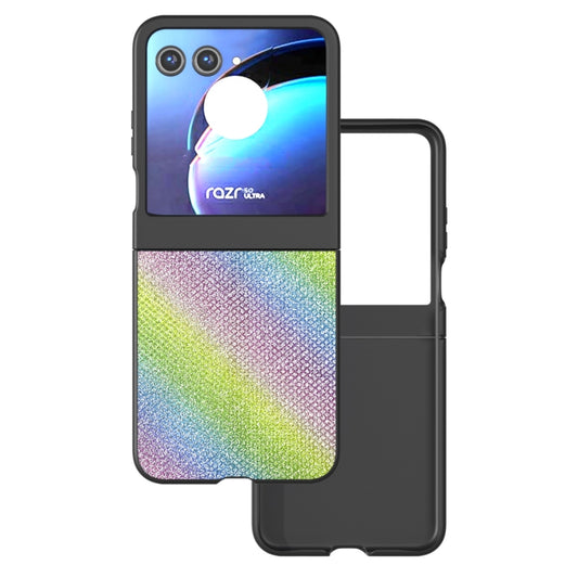 For Motorola Razr 50 Diamond Series Black Edge Phone Case(Rainbow) by buy2fix