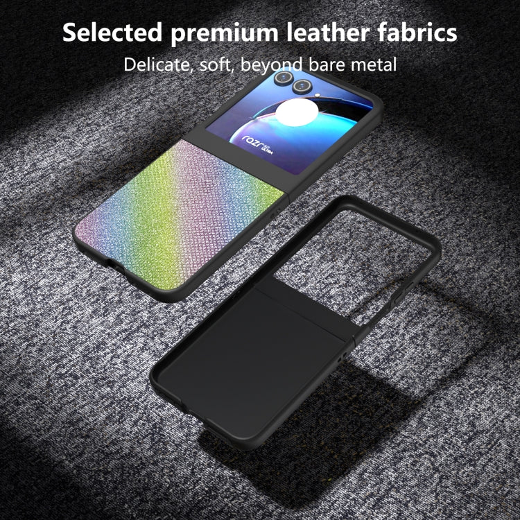 For Motorola Razr 50 Diamond Series Black Edge Phone Case(Rainbow) by buy2fix