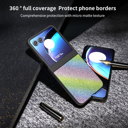 For Motorola Razr 50 Diamond Series Black Edge Phone Case(Rainbow) by buy2fix