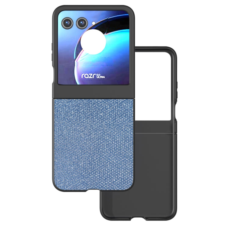For Motorola Razr 50 Diamond Series Black Edge Phone Case(Sapphire Blue) by buy2fix