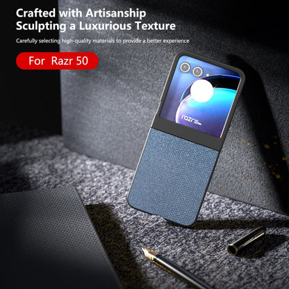 For Motorola Razr 50 Diamond Series Black Edge Phone Case(Sapphire Blue) by buy2fix