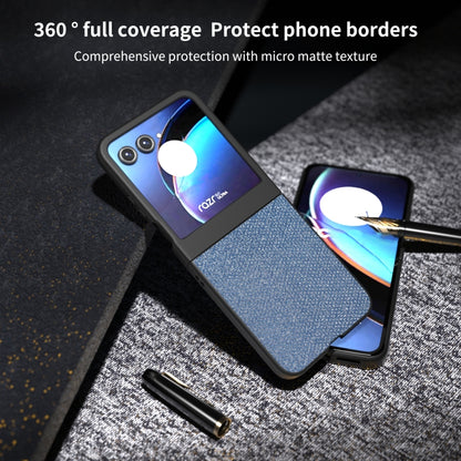 For Motorola Razr 50 Diamond Series Black Edge Phone Case(Sapphire Blue) by buy2fix