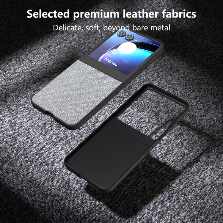 For Motorola Razr 50 Diamond Series Black Edge Phone Case(Silver) by buy2fix