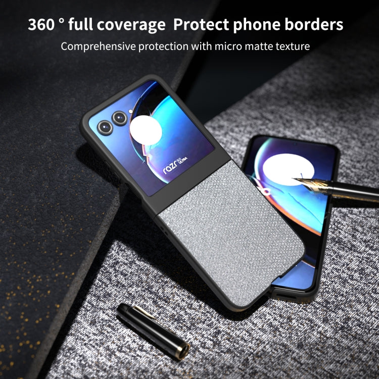 For Motorola Razr 50 Diamond Series Black Edge Phone Case(Silver) by buy2fix