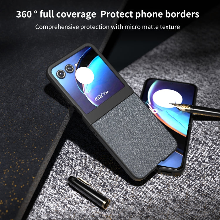 For Motorola Razr 50 Diamond Series Black Edge Phone Case(Black) by buy2fix