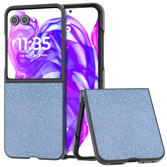 For Motorola Razr 50 Ultra Diamond Series Black Edge Phone Case(Sapphire Blue) - Motorola Cases by buy2fix | Online Shopping UK | buy2fix