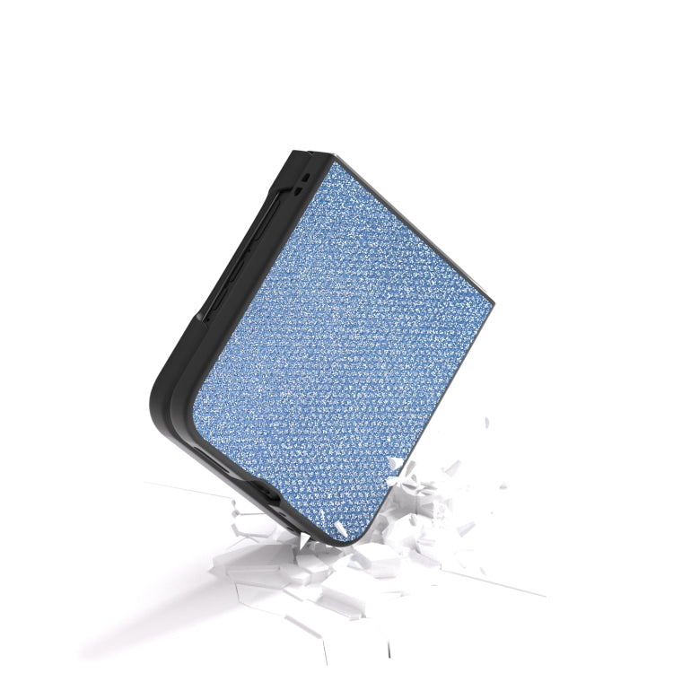 For Motorola Razr 50 Ultra Diamond Series Black Edge Phone Case(Sapphire Blue) - Motorola Cases by buy2fix | Online Shopping UK | buy2fix