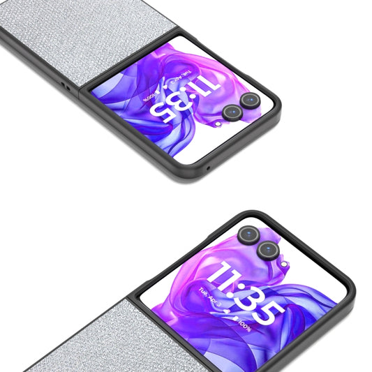 For Motorola Razr 50 Ultra Diamond Series Black Edge Phone Case(Silver) - Motorola Cases by buy2fix | Online Shopping UK | buy2fix