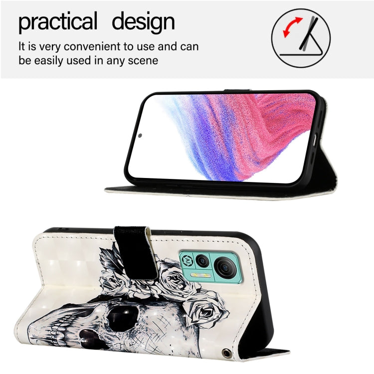 For Ulefone Note 14 3D Painting Horizontal Flip Leather Phone Case(Skull) by buy2fix