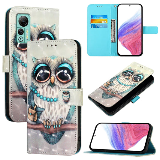 For Ulefone Note 14 3D Painting Horizontal Flip Leather Phone Case(Grey Owl) by buy2fix