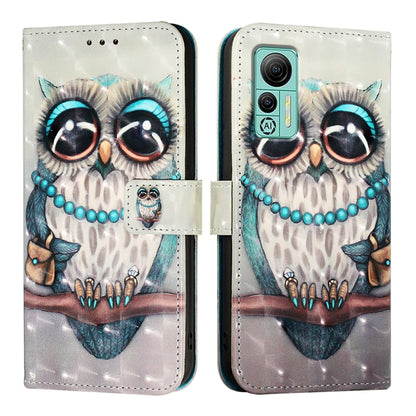 For Ulefone Note 14 3D Painting Horizontal Flip Leather Phone Case(Grey Owl) by buy2fix
