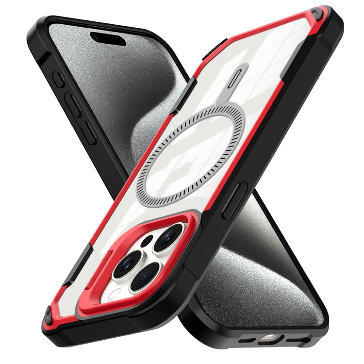 For iPhone 13 Pro Max Transparent Acrylic MagSafe Lens Holder Phone Case(Red) by buy2fix