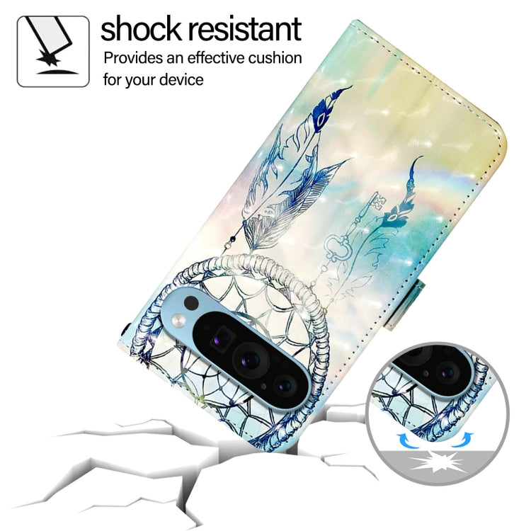 For Google Pixel 9 / 9 Pro 3D Painting Horizontal Flip Leather Phone Case(Dream Wind Chimes) by buy2fix