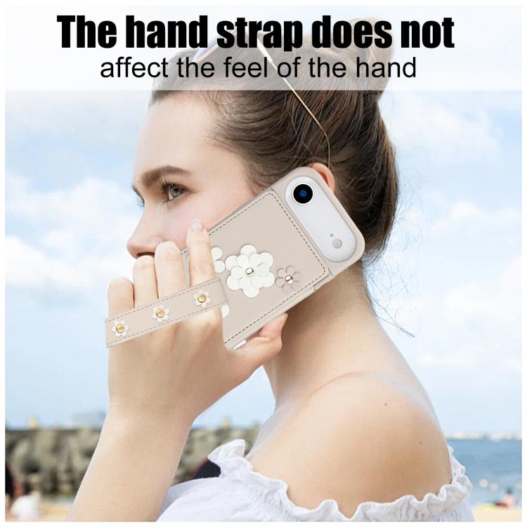 For iPhone Air Crossbody Flower Pattern Leather Phone Case(White) - iPhone Air Cases by buy2fix | Online Shopping UK | buy2fix
