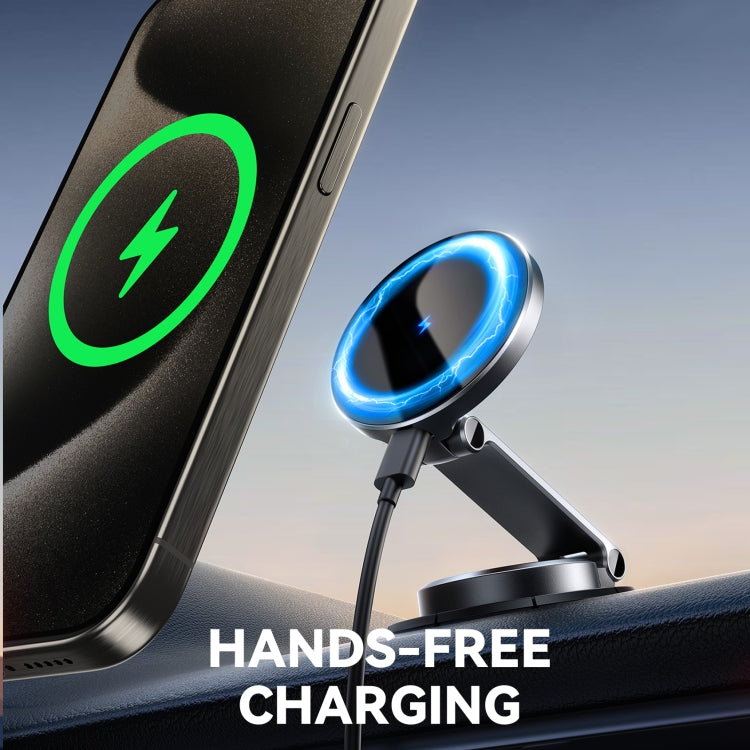 JOYROOM JR-ZS408 Metal Car Magnetic Wireless Charger Holder(Black) - Wireless Charger Holders by JOYROOM | Online Shopping UK | buy2fix