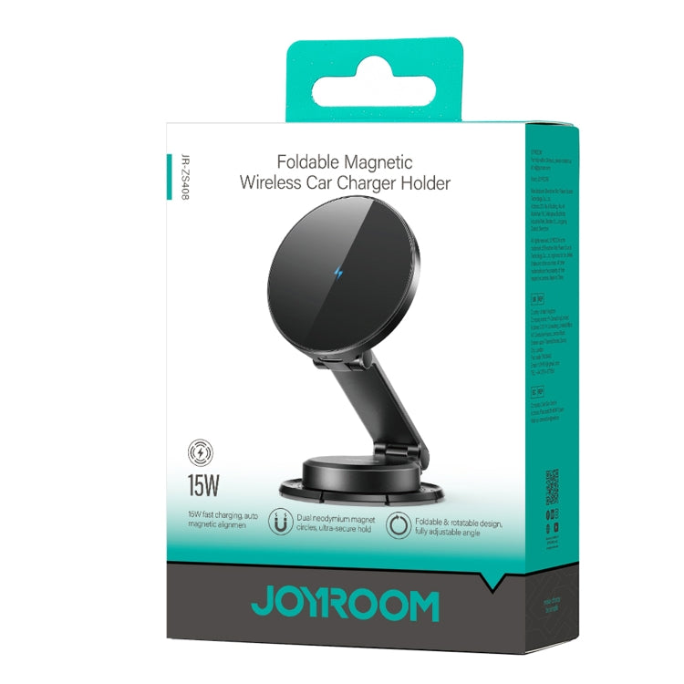 JOYROOM JR-ZS408 Metal Car Magnetic Wireless Charger Holder(Black) - Wireless Charger Holders by JOYROOM | Online Shopping UK | buy2fix