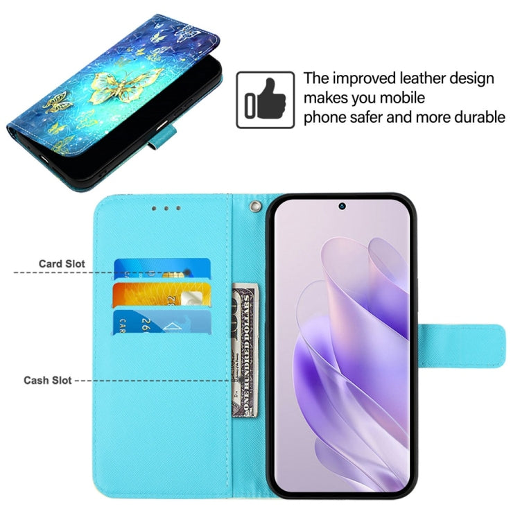 For Tecno Spark Go 2024 / Spark 20C 3D Painting Horizontal Flip Leather Phone Case(Golden Butterfly) by buy2fix