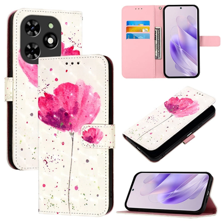 For Tecno Spark Go 2024 / Spark 20C 3D Painting Horizontal Flip Leather Phone Case(Flower) by buy2fix