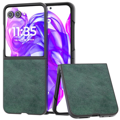 For Motorola Razr 50 Ultra Dual Color Lichi Texture PU Phone Case(Green) - Motorola Cases by buy2fix | Online Shopping UK | buy2fix