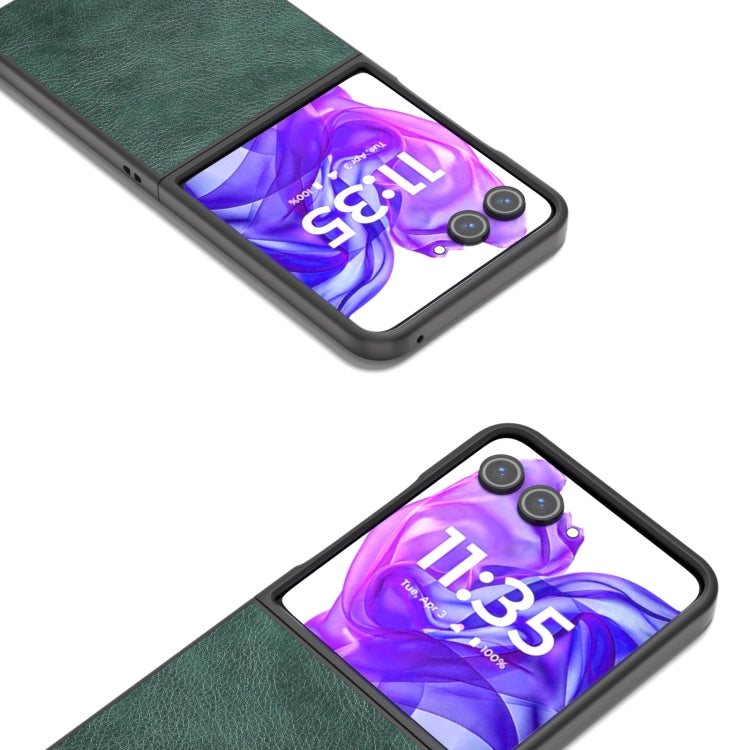 For Motorola Razr 50 Ultra Dual Color Lichi Texture PU Phone Case(Green) - Motorola Cases by buy2fix | Online Shopping UK | buy2fix