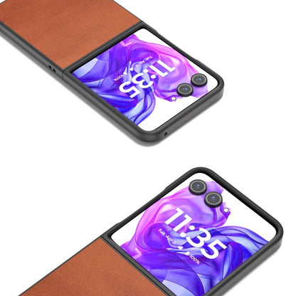 For Motorola Razr 50 Ultra Cowhide Texture PU Phone Case(Brown) by buy2fix