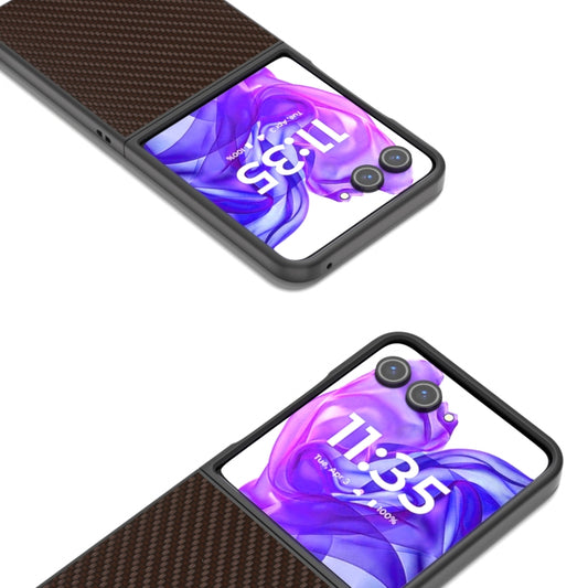 For Motorola Razr 50 Ultra Carbon Fiber Texture Protective Phone Case(Dark Brown) - Motorola Cases by buy2fix | Online Shopping UK | buy2fix
