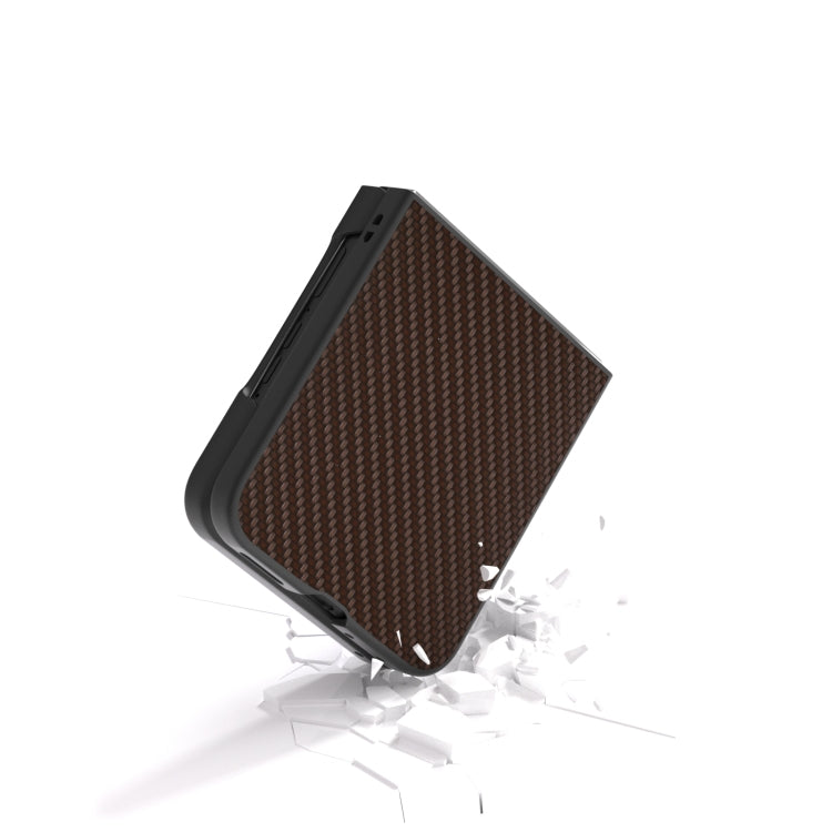 For Motorola Razr 50 Ultra Carbon Fiber Texture Protective Phone Case(Dark Brown) - Motorola Cases by buy2fix | Online Shopping UK | buy2fix