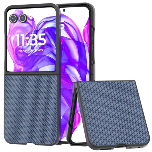 For Motorola Razr 50 Ultra Carbon Fiber Texture Protective Phone Case(Light Blue) - Motorola Cases by buy2fix | Online Shopping UK | buy2fix