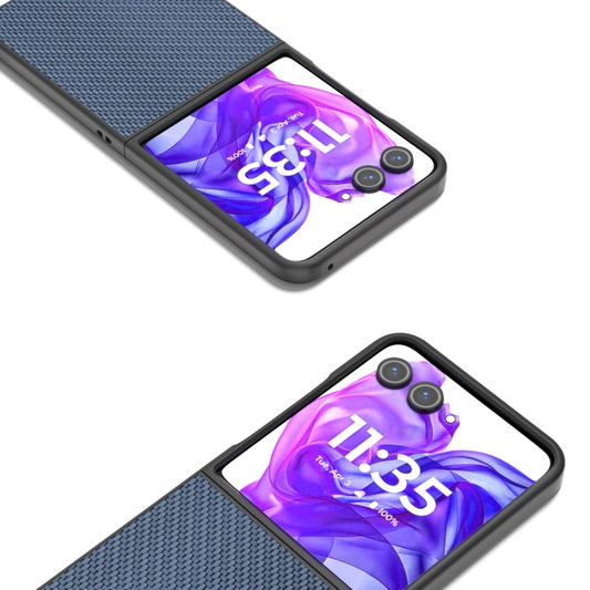 For Motorola Razr 50 Ultra Carbon Fiber Texture Protective Phone Case(Light Blue) - Motorola Cases by buy2fix | Online Shopping UK | buy2fix