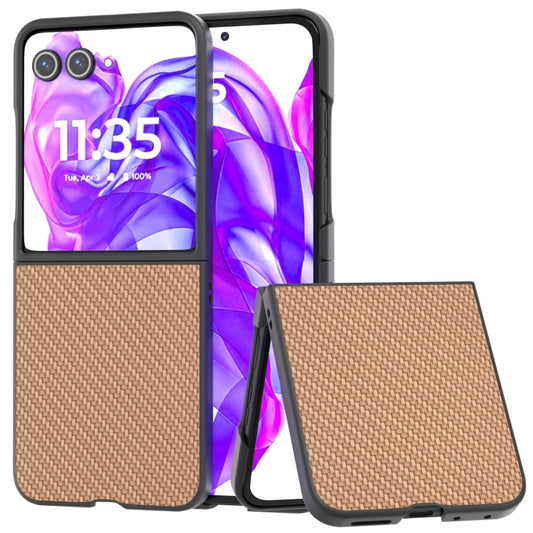 For Motorola Razr 50 Ultra Carbon Fiber Texture Protective Phone Case(Gold) - Motorola Cases by buy2fix | Online Shopping UK | buy2fix