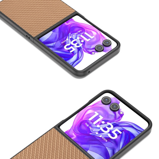 For Motorola Razr 50 Ultra Carbon Fiber Texture Protective Phone Case(Gold) - Motorola Cases by buy2fix | Online Shopping UK | buy2fix