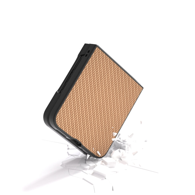 For Motorola Razr 50 Ultra Carbon Fiber Texture Protective Phone Case(Gold) - Motorola Cases by buy2fix | Online Shopping UK | buy2fix