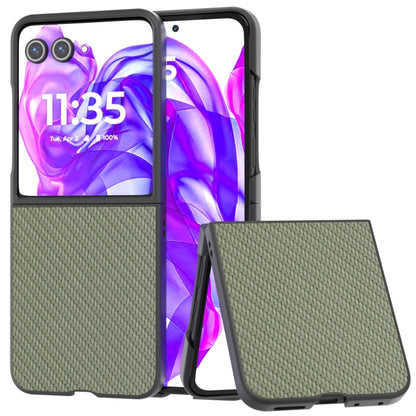 For Motorola Razr 50 Ultra Carbon Fiber Texture Protective Phone Case(Green) - Motorola Cases by buy2fix | Online Shopping UK | buy2fix