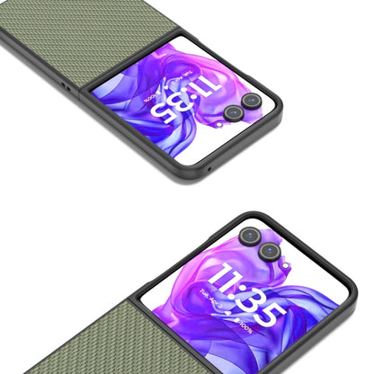 For Motorola Razr 50 Ultra Carbon Fiber Texture Protective Phone Case(Green) - Motorola Cases by buy2fix | Online Shopping UK | buy2fix